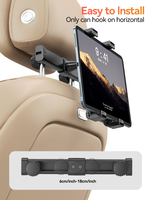 Support universel pour tablette de voiture en plastique de 7 à 10,9 pouces, support pour iPad et ordinateurs portables, montage réglable sur l'assise arrière, design moderne