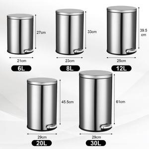 Poubelle à pédale silencieuse à ouverture lente en acier inoxydable écologique Wonder Home Use, type induction, couleur personnalisable - Product Image 6