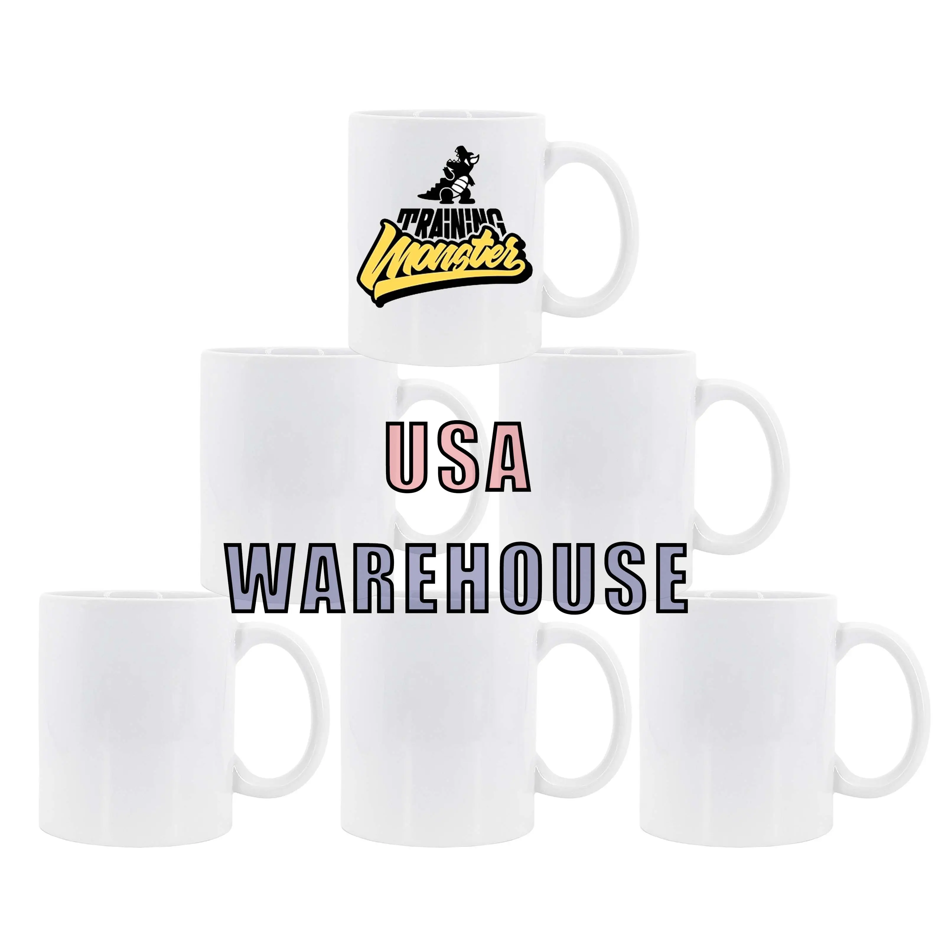 USA Warehouse Druckbare Weihnachten 11Oz Porzellan becher Tasse Sublimation Rohlinge Weiß Großhandel Kaffeetassen Keramik Anpassbar