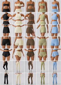 ชุดออกกำลังกายผู้หญิง 7 ชิ้น ผ้าสแปนเด็กซ์/ไนลอน ระบายอากาศได้ดี ประกอบด้วย สปอร์ตบรา เสื้อกล้าม กระโปรงเทนนิส กอล์ฟ โยคะ เลกกิ้ง กางเกงขาบาน และกางเกงปั่นจักรยาน - Product Image 6