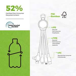 منتج جديد بسعر الجملة قصير من الخيزران مع مفتاح USB شاحن هدية الترويجي ميني <span class=keywords><strong>3</strong></span> في 1 خط كابل - Product Image 3