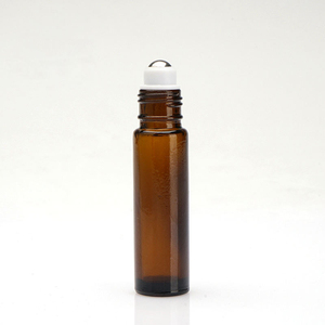 10ml Dark-Colored Cylinder Glass Bottle Blue Moving Balls Transparent Frosted Design Silk Screen Printed <b>Eye</b> Cream Brownessentia - Product Image 3
