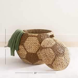 Panier en jacinthe d'eau tressé à prix abordable, en forme de ballon de football, pour la décoration de la chambre d'enfant - Product Image 3