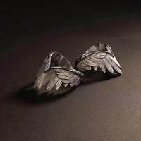 Bague Ailes d'Ange Soul Clash pour Homme, Style Hip-hop Audacieux, Plume Minimaliste, Bijou Créatif et Tendance