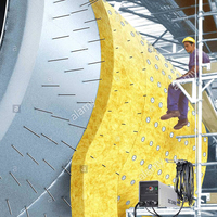 Rouleaux de laine de verre haute température conformes à la norme ASTM C653, 16 kg/m³, 50 mm, couverture en laine de verre pour l'isolation des cuves industrielles