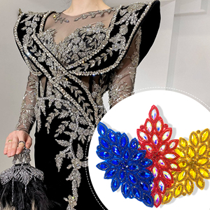 Tissu adhésif strass Appliques accessoires couture à la main perles de verre coupe patchs pour bricolage artisanat vêtements décorations - Product Image 6