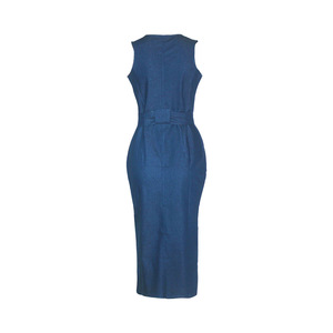 SMR8237 Nouvelle arrivée, <span class=keywords><strong>robe</strong></span> en jean sexy sans manches, <span class=keywords><strong>robe</strong></span> moulante pour femmes, <span class=keywords><strong>robe</strong></span> élégante pour filles - Product Image 6