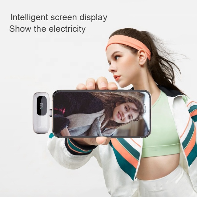 Yanchentian 5000mAh Slim Wireless Power Bank with LED Display, Type-C Fast Charging Portable Pocket Charger for Phone