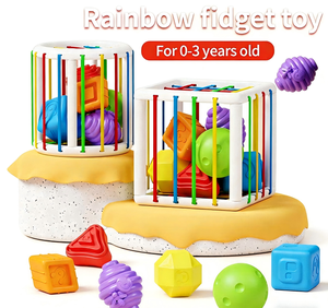 Juguete Educativo Montessori para Bebés, Bloques de Colores, <span class=keywords><strong>Juego</strong></span> de Clasificación de Formas, Cubo de Juguetes Geométricos, Juguete de Aprendizaje de Formas para Bebés - Product Image 1