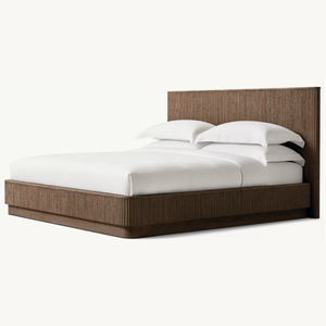 Cama de Plataforma de Roble Macizo de Alta Calidad, Moderna y Minimalista, Modelo Mulholland, Cama Suave con Panel, Extra Grande, Juego de Muebles de Dormitorio de Lujo, 10 Años de Garantía - Product Image 5