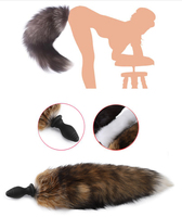 Accessoires de jeu de rôle pour la fête d'Halloween, queue de godemichet anal vibrant en silicone avec queue de renard détachable pour femmes