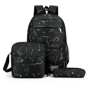 Nuevo conjunto de <span class=keywords><strong>mochila</strong></span> de 3 piezas de gran capacidad-Bolso informal con estampado de letras versátil, <span class=keywords><strong>mochila</strong></span> de escuela secundaria para niñas - Product Image 2