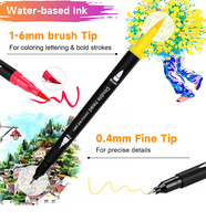 Vente en gros d'usine 120 couleurs Fournitures artistiques Stylos pinceaux Marqueurs Stylos à double pointe Aquarelle Stylos à dessin pour enfants Étudiants