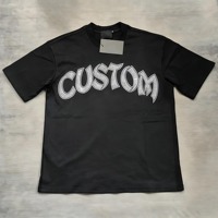 Camiseta de Manga Corta con Logotipo Personalizado, Lisa y Brillante, con Pedrería, para Hombre, con Estampado Gráfico, con Diamantes y Piedras Brillantes