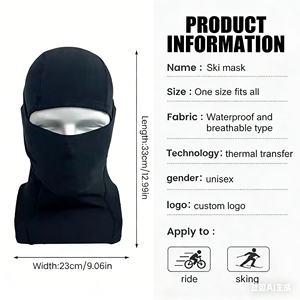 Balaclavas personnalisables, masques anti-vent pour l'escalade, bonnets unisexes pour le sport, le cyclisme, les voyages - Polyester/coton, quatre saisons - Product Image 2