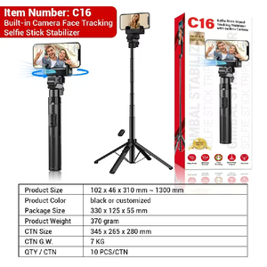 กิมบอลกันสั่นแบบมือถือ C10 arrivalc16ใหม่อุปกรณ์ติดตามใบหน้า AI ขาตั้งกล้องเซลฟี่อัจฉริยะรีโมทคอนโทรลไร้สายสำหรับ <span class=keywords><strong>iPhone</strong></span> - Product Image 5
