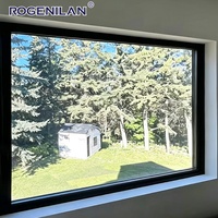 Fenêtres fixes en aluminium à économie d'énergie Rogenilan, fenêtres panoramiques extérieures à double vitrage trempé pour maisons