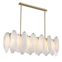 Lampe suspendue romantique en verre blanc en forme de feuille, avec télécommande, petite taille, au caractère unique