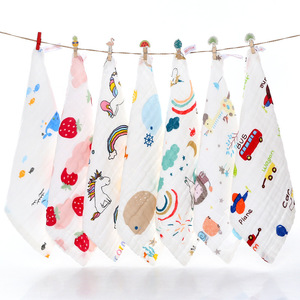 Baberos de Alimentación para Bebés Qidou, 30x30 cm, Algodón Puro, Estampado de Dibujos Animados, Secado Rápido, para Bebés - Product Image 4