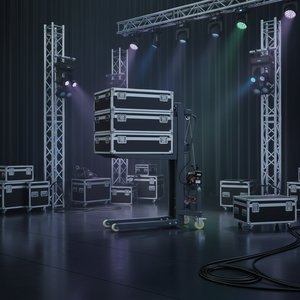 מלגזה חשמלית ניידת בעלת כושר נשיאה של 300 ק\\\"ג, גובה הרמה של 1.6 מטר, תורן דו-שלבי, סוללת עופרת-חומצה, תאורת במה. - Product Image 4