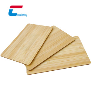 Entrega Rápida, Tarjeta de Visita NFC en Blanco de Madera de Bambú y Cerezo, 13.56MHz NTAG213, 144 Bytes - Product Image 2