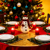 Ornement de bonhomme de neige de Noël en feutre fait main écologique avec chapeau haut de forme, écharpe rouge, pendentif, décoration de fête d'arbre de Noël, cadeau DIY