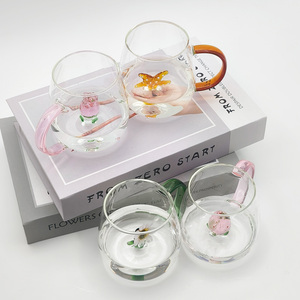 Mới Sáng Tạo 3D Mới Lạ Động Vật Thực Vật Bên Trong Thủy Tinh Cốc Cà Phê Dễ Thương Uống Kính Cốc Sữa Với Màu Xử Lý - Product Image 1