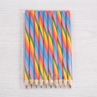 Crayon de couleur arc-en-ciel 4 en 1, mine multicolore, corps rayé en spirale, bois naturel, pour dessin, croquis, coloriage, papeterie artistique pour enfants