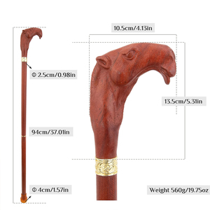 Bastone Decorativo in Legno Marrone Rosso Cammello, Bastone da Vampiro per Cosplay, Bacchetta, Mace, Canna da 94 cm per Performance e Palcoscenico - Product Image 2