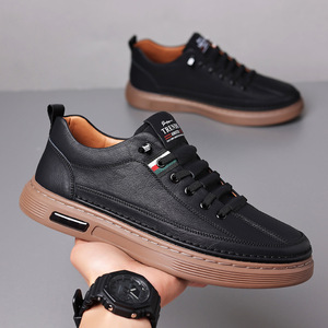 Chaussures de conduite formelles classiques <span class=keywords><strong>pour</strong></span> hommes en cuir véritable, à enfiler, avec logo personnalisé, antistatiques, semelle souple, tendance, collection 2026, vente chaude - Product Image 3