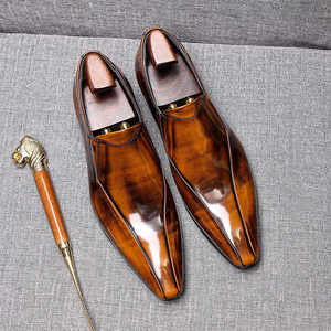 รองเท้าผู้ชายแบบสวม รุ่นหรูหรา ปี 2025 หัวแหลม กันน้ำ ระบายอากาศได้ดี พื้นหนา กันลื่น หนังแท้ เหมาะสำหรับใส่ทำงานและลำลอง ไซส์ใหญ่ - Product Image 3