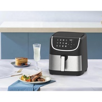 Friteuse à air numérique noire de 8 L, 8,2 qt, facile à utiliser, friteuse à air intelligente, grande capacité, friteuse à air automatique pour la maison et l'hôtel