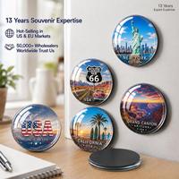 Aimant de réfrigérateur en verre transparent en forme de dôme, personnalisé avec photo 3D, paysage, souvenir touristique, aimant magnétique en verre pour réfrigérateur