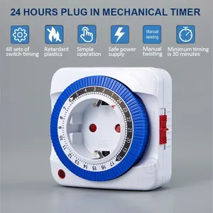 <span class=keywords><strong>Prise</strong></span> <span class=keywords><strong>programmable</strong></span> intelligente mécanique avec minuterie de 24 heures, <span class=keywords><strong>prise</strong></span> murale UE/US, avec fonction de compte à rebours automatique et de boucle, offre spéciale - Product Image 1