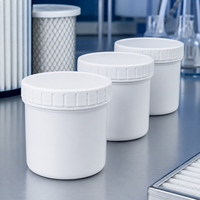 Pot en plastique PP avec base en HDPE de 500 ml, avec couvercle à vis et couvercle intérieur à double étanchéité pour l'emballage de poudre chimique