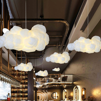 Lampe suspendue créative en coton blanc en forme de nuage pour chambre d'enfant, vente chaude