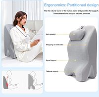 Lit ergonomique en mousse à mémoire de forme pour adulte, oreiller en forme de triangle, tête de lit arrière, cou, soulagement de la douleur, fonction de lecture.