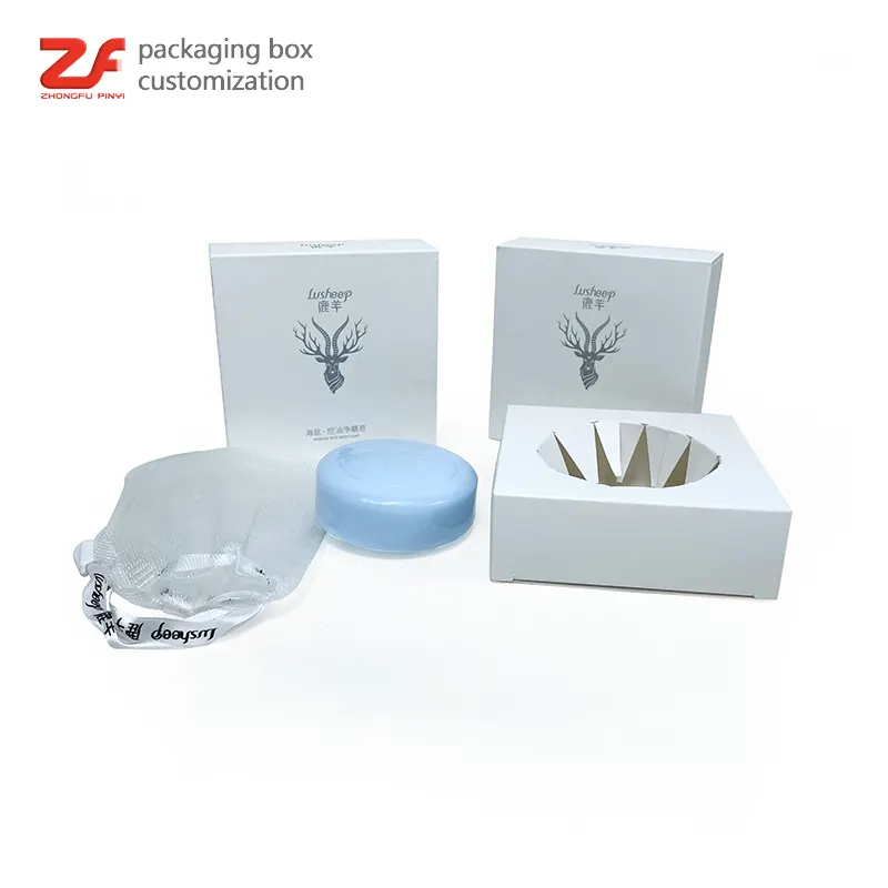Cajas de papel kraft personalizadas respetuosas con el medio ambiente, embalaje de jabón de varios patrones, gran oferta