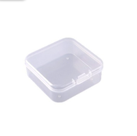 Boîte de rangement en plastique transparente avec couvercle à charnière pour petites pièces, bijoux, quincaillerie, boîte de rangement en plastique