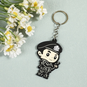 2D mềm Keychain tùy chỉnh kim loại phim hoạt hình Silicone Keyring với logo cá nhân Móc khóa cao su - Product Image 2