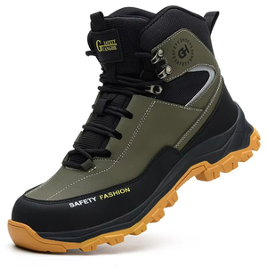 Zapatos de Seguridad para Hombre, <span class=keywords><strong>Botas</strong></span> con Punta de Acero, Zapatos de Trabajo Negros, <span class=keywords><strong>Botas</strong></span> de Seguridad Impermeables para Trabajo, <span class=keywords><strong>Botas</strong></span> Protectoras de Caña Alta para Construcción - Product Image 1