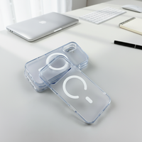 Coque antichoc magnétique transparente Heybingo pour iPhone 17 Pro Max/17/16/15/14 en acrylique+TPU+Bayer, anti-jaunissement et anti-chute