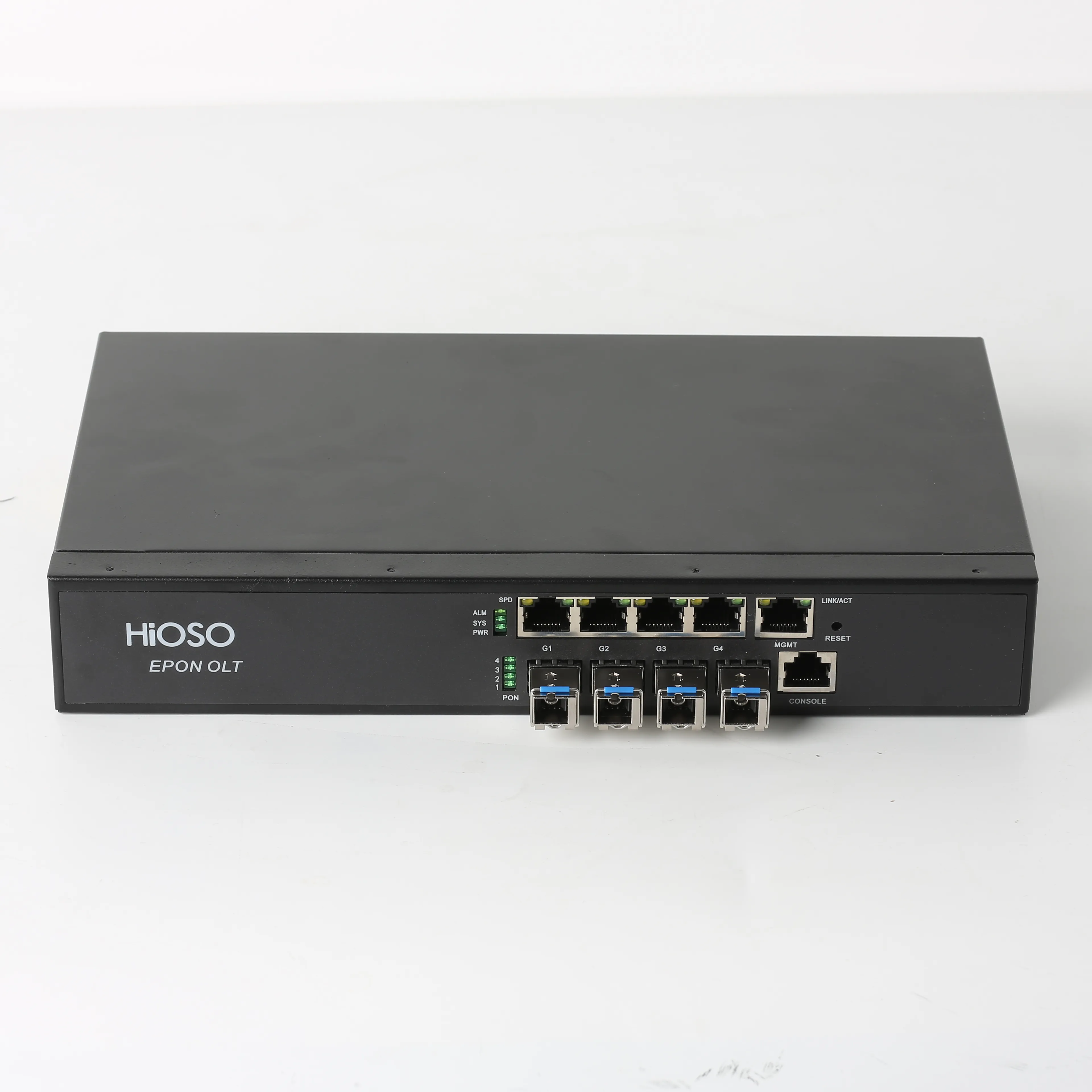 Ftth Olt มินิ4pon พอร์ตกิกะบิตขึ้น-เชื่อมโยงพอร์ต Olt Eopn ที่มี4โมดูล Sfp 4พอร์ต Olt