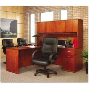 Alera Strada Series <b>High</b>-<b>Back</b> Swivel/Tilt <b>Chair</b> Minimalist Black Top-Grain PU Leather Adjustable Headrest Made Nylon Plywood PP - Product Image 1