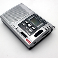 Radio Multi-band portabel FM/SW, Radio sensitivitas tinggi bertenaga baterai seluler Mini dengan jam Alarm