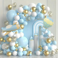 Kit d'arche de guirlande de ballons de luxe noir et or, ballons gonflables en latex pour événements professionnels et décorations de fête de bachelier