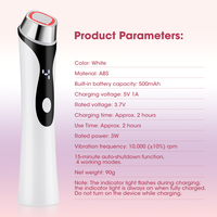Masseur facial anti-âge pour le cou et les yeux avec vibration, lumière colorée multi-fréquence pour raffermir la peau du visage, liftant et éliminant les rides