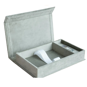 กล่องใส่รูปภาพกำมะหยี่แบบกำหนดเองสำหรับรูปขนาด 4x6 5x7 6x8 นิ้ว และแฟลชไดรฟ์ <span class=keywords><strong>USB</strong></span> คริสตัล ของขวัญสวยงาม กล่องกำมะหยี่สำหรับงานแต่งงาน - Product Image 4