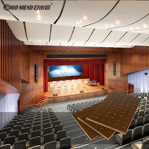 GoodSound ses emme mühendislik ses geçirmez delikli ahşap doku tavan karosu sanat akustik duvar panelleri 3d model tasarımı