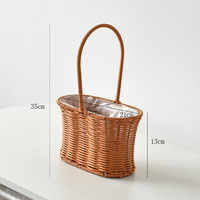 Imitatie wilgenweefsel handgemaakte keukenmand voor paaseieren, fruitopslag, bruiloft, bloemenmeisje decoratie - plastic handvat, hangend